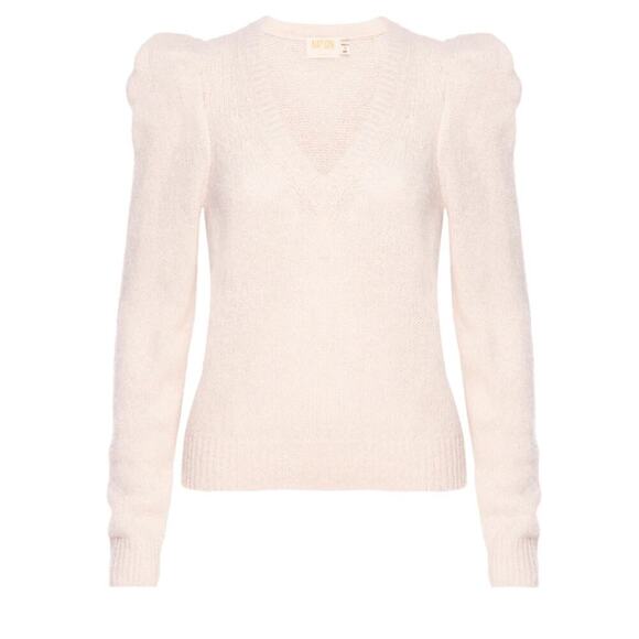 Nation LTD Lara Puff Sleeve Baby Alpaca Merino Wool Blend Sweater - Picture 1 of 8